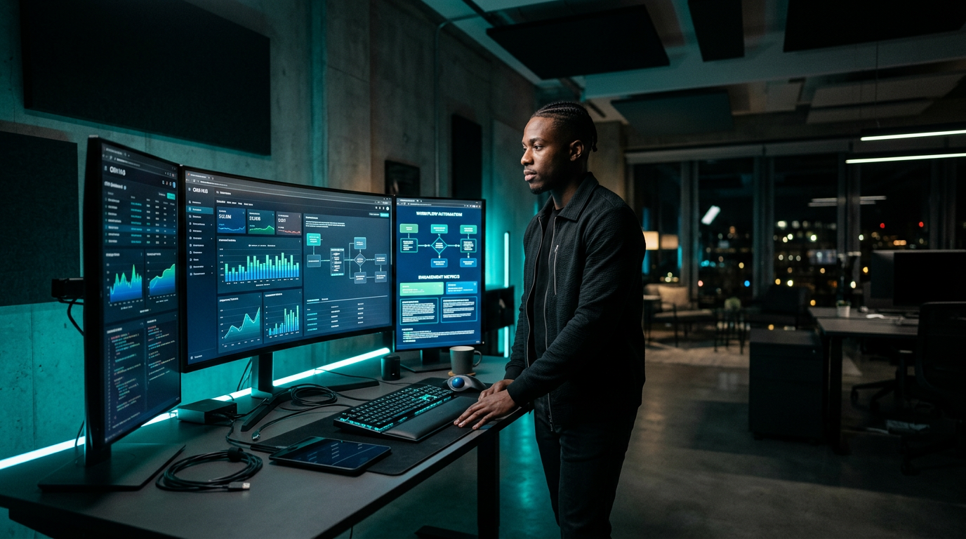 Agency workspace with automation dashboards
