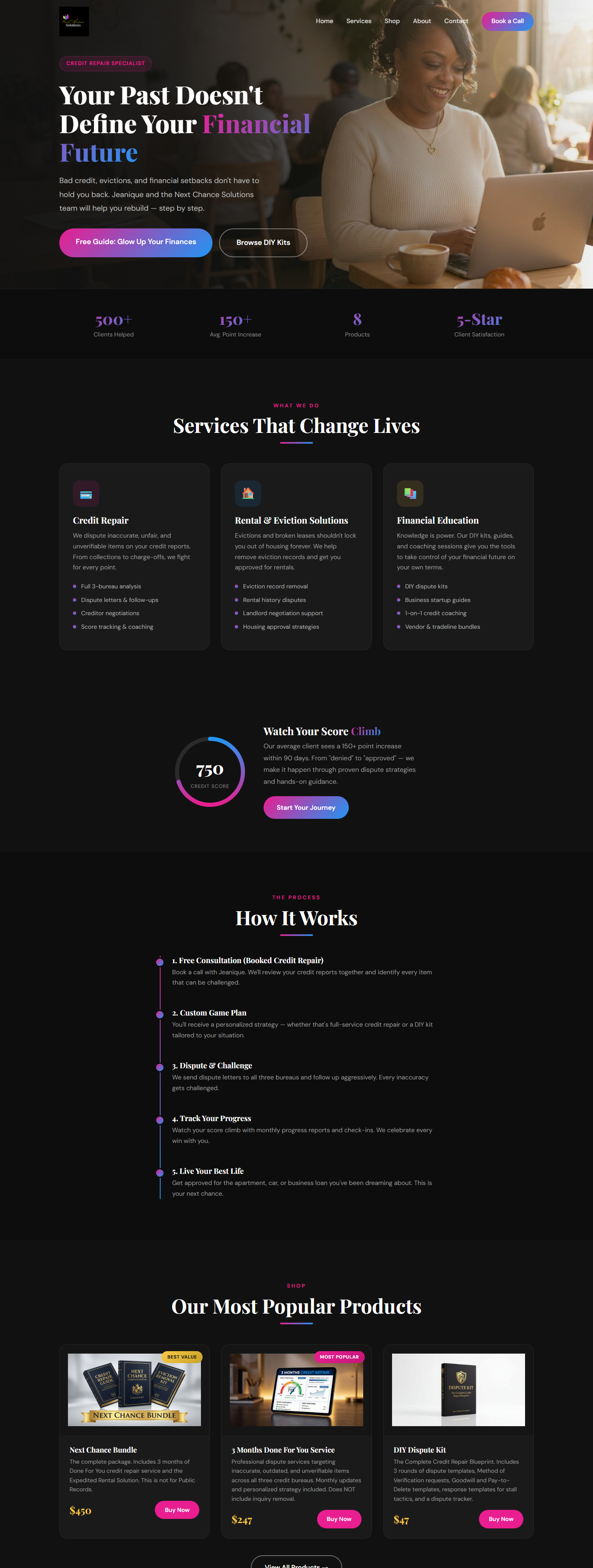 New website - top half