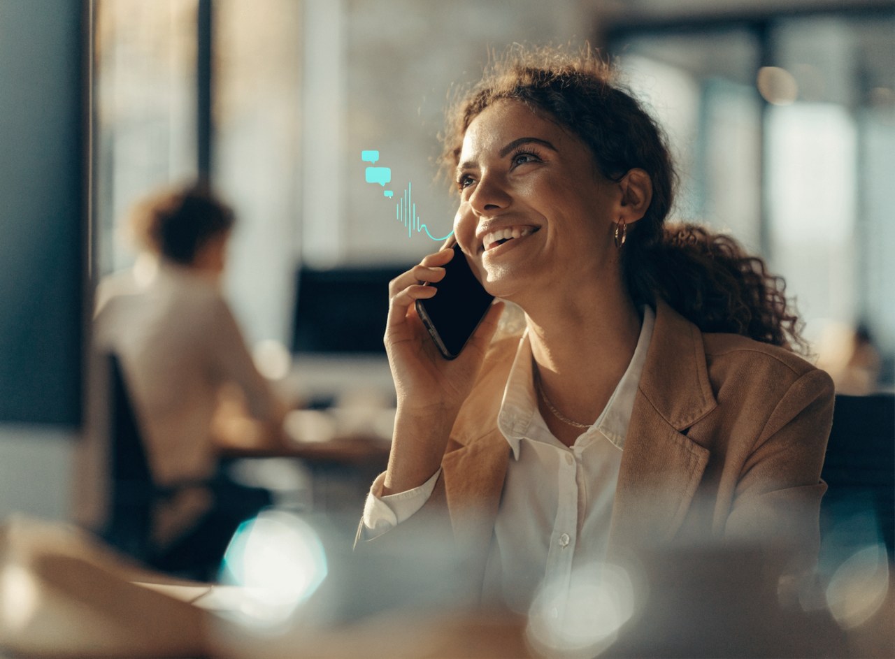 AI voice and chat handling a customer call
