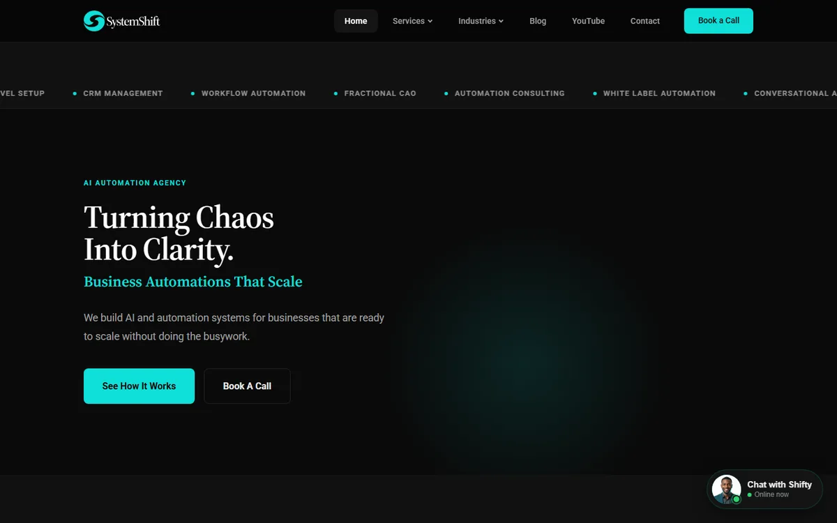 SystemShift HQ homepage