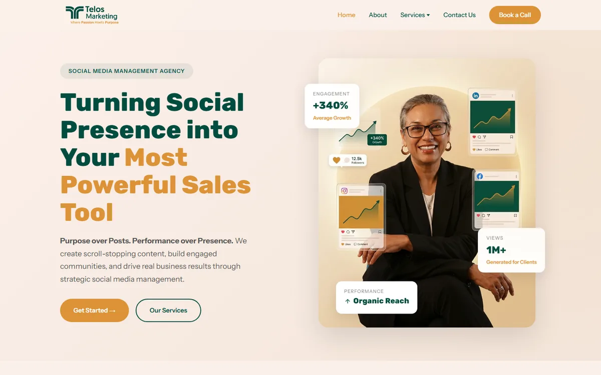 Telos Marketing homepage